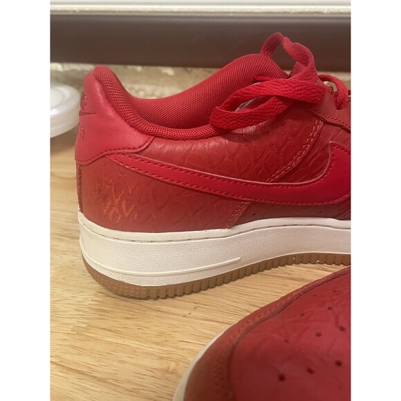 Nike Air Force 1 Low University Red Gum White Youth Boy's 7 Model # 596728-611 - Picture 7 of 15
